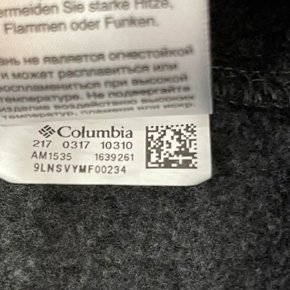 COLUMBIA Men's Outerwear Vest Fleece Sleeveless Full Zip In Gray Size Large